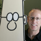 Adams poses with a Dilbert cutout in 2006.